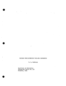 R. L. Anderson Institute of Statistics Mimeograph Series No. 310