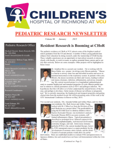 pediatric research newsletter - VCU Department of Pediatrics