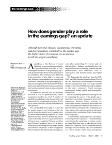 How does gender play a role in the earnings gap? an update