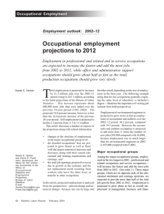 Occupational employment projections to 2012