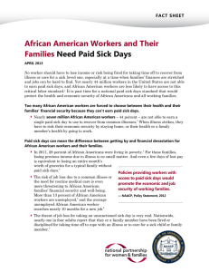 African American Workers and Their Families Need Paid Sick Days