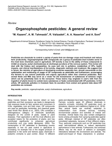 Organophosphate pesticides: A general review