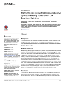 Highly Heterogeneous Probiotic Lactobacillus Species in