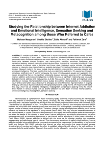 Studying the Relationship between Internet Addiction and Emotional