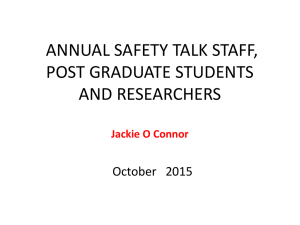 Safety Talk for Postgraduate Students and Researchers