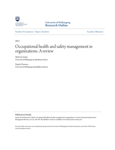 Occupational health and safety management in
