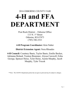 4-H and FFA DEPARTMENT - Post Rock District