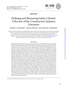 Defining and Measuring Safety Climate: A Review of the