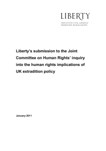 Liberty`s submission to the Joint Committee on Human Rights