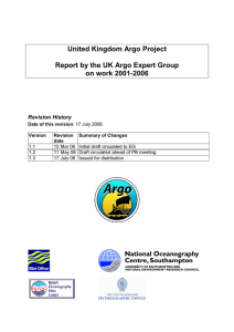 United Kingdom Argo Project Report by the UK Argo Expert Group