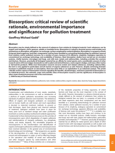 Biosorption: critical review of scientific rationale, environmental