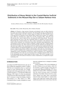 Distribution of Heavy Metals in the Coastal Marine Surficial