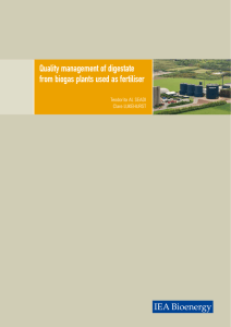 Quality management of digestate from biogas plants used as fertiliser