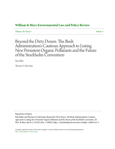 Beyond the Dirty Dozen: The Bush Administration`s Cautious