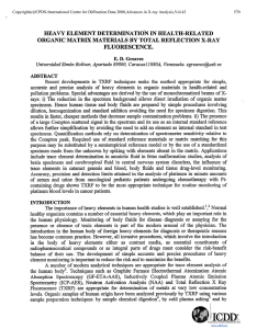 HEAVY ELEMENT DETERMINATION IN HEALTH-RELATED