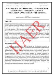 power quality enhancement in distribution system using various