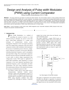 Design and Analysis of Pulse width Modulator