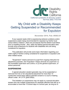 My Child with a Disability Keeps Getting Suspended or
