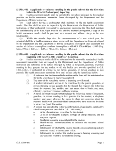 G.S. 130A-441 Page 1 § 130A-441. (Applicable to children enrolling