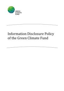Information Disclosure Policy of the Green Climate Fund
