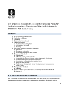 City of London Integrated Accessibility Standards Policy for the