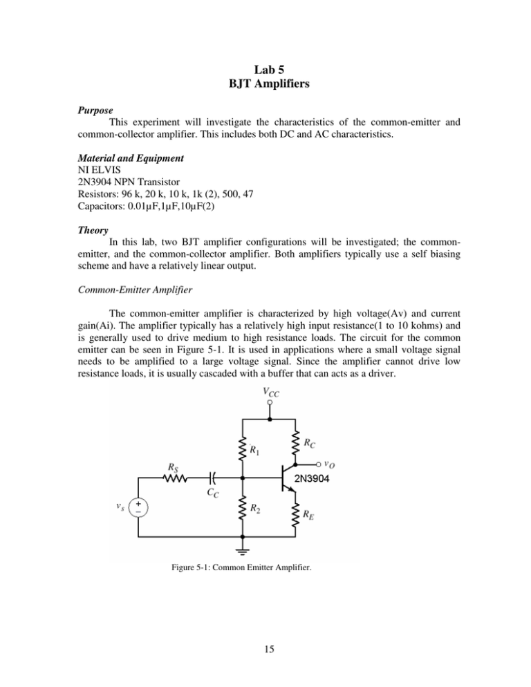 Lab 5 BJT Amplifiers