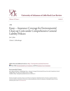 Essay—Insurance Coverage for Environmental Clean