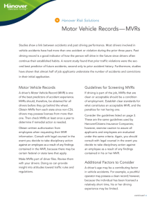 Motor Vehicle Records — MVRs