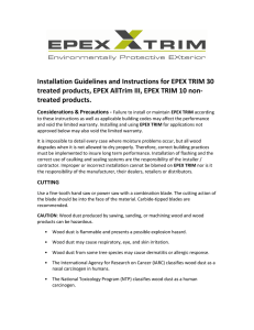 Installation Guidelines and Instructions for EPEX TRIM 30 treated