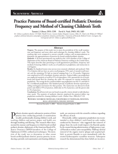 Practice Patterns of Board-certified Pediatric Dentists