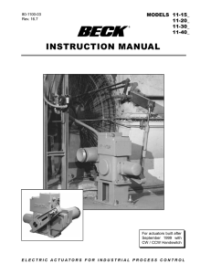 instruction manual - Beck Electric Actuators