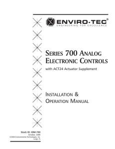 SERIES 700 ANALOG ELECTRONIC CONTROLS - Enviro-Tec