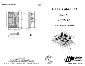 User`s Manual Step Motor Drivers