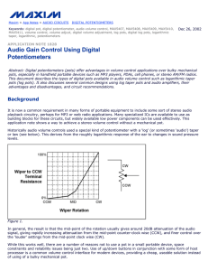 Audio Gain Control Using Digital Potentiometers