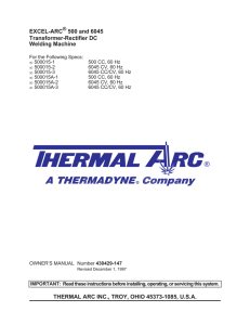 thermal arc inc., troy, ohio 45373-1085, usa