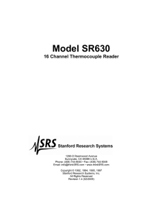 User`s Manual - Stanford Research Systems