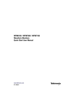 Tektronix WFM User Manual