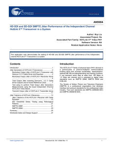 HD-SDI and SD-SDI SMPTE Jitter Performance of the Independent