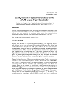 Quality Control of Optical Transmitters for the