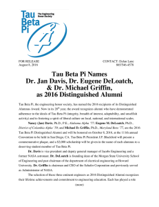 2016 TBP Distinguished Alumni