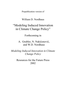 “Modeling Induced Innovation in Climate Change Policy”