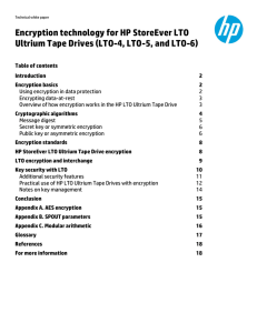 Encryption technology for HP StoreEver LTO Ultrium Tape Drives