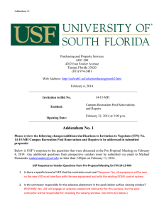 Addendum #1 - University of South Florida