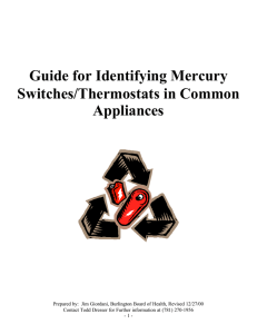 Guide For Identifying Mercury Switches/Thermostats In