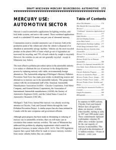 mercury use: automotive sector