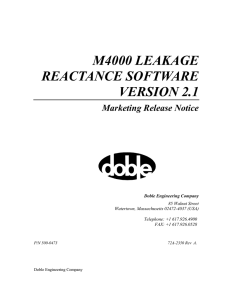 m4000 leakage reactance software version 2.1