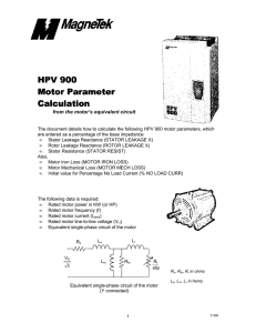 HPV 900 Motor Parameter Calculation