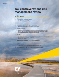 Tax controversy and risk management review