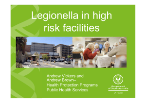 Legionella in high risk facilities