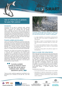 PestSmart Factsheet: Use of chemicals as poisons for pest fish control